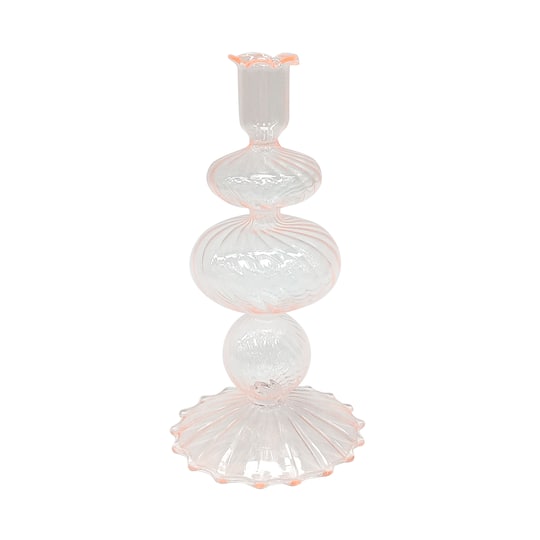 Pink Glass Taper Candle Holder by Ashland®